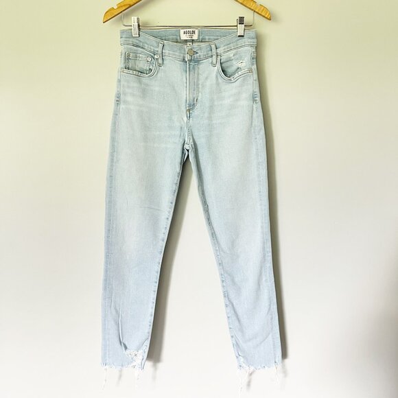 Agolde Jeans Size 28 Sophie High Rise Skinny Crop Parallel Wash Light Distressed - Picture 1 of 11